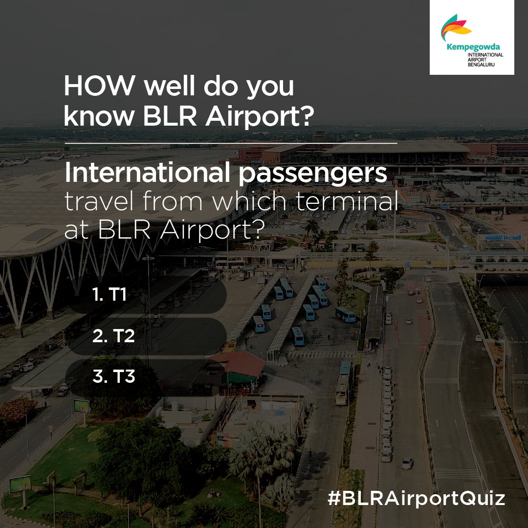 Which terminal at BLR Airport caters to international passengers? #BLRAirport #BLRAirportQuiz #quiz