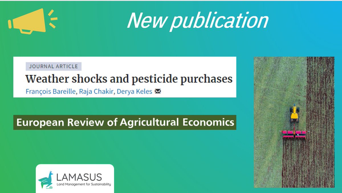 📢 Abnormal weather ⛈ is associated with increased pesticide use ♨ #LAMASUS_EU researchers studied the relation between #weather and #pesticide use, the results are published in European Review of Agricultural Economics ➡academic.oup.com/erae/advance-a… #agriculture #climatechange