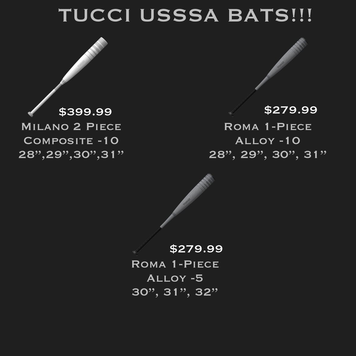 TUCCI USSSA bats!  Great reviews.  Great sweet spot.  Be different.  ELEVATE your game! #baseball #baseballlife #baseballseason #baseballislife