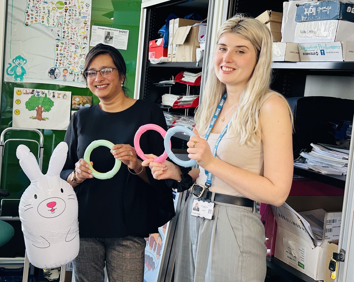 Team bonding and wellbeing fun in the People Hub 😀 Who will be the Champion and get the rings on the rabbit's ears? 🐰 @PandTNBT @NorthBristolNHS @cazzyhartley