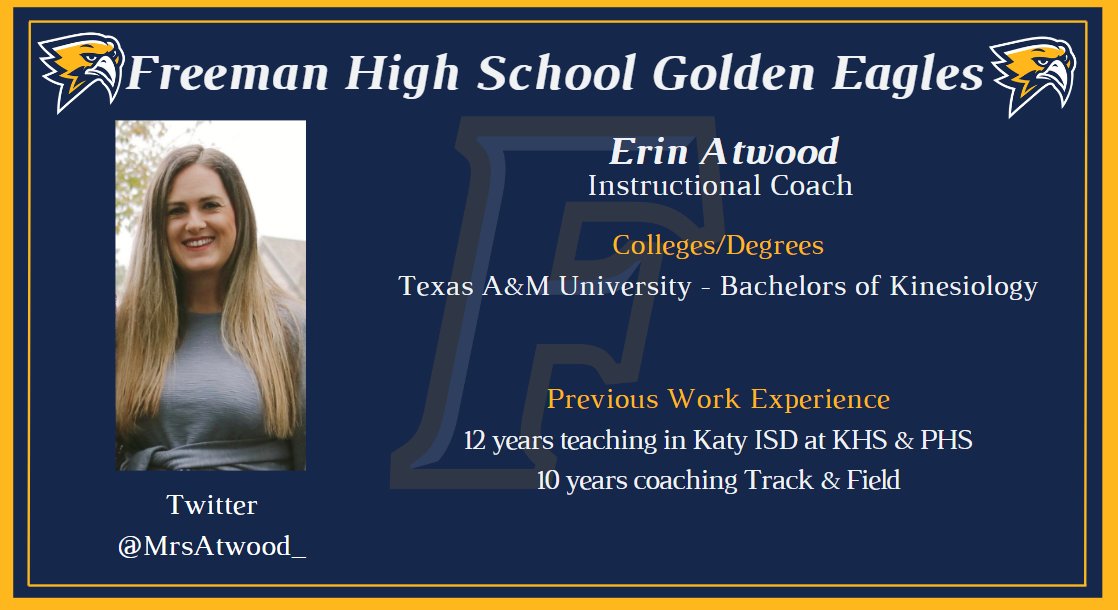 GoldenFHSEagles's tweet photo. We are ready to see the magic this one brings to our team.  Meet one of our Instructional Coaches, Ms. Atwood. https://t.co/PY5LNCQoe5