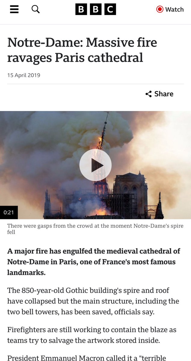 ChriTock's tweet photo. The Notre-Dame fire that caused the spire to collapse was April 15, 2019

5y, 1d
60m, 1d
1828d https://t.co/ww6yFMEu4R