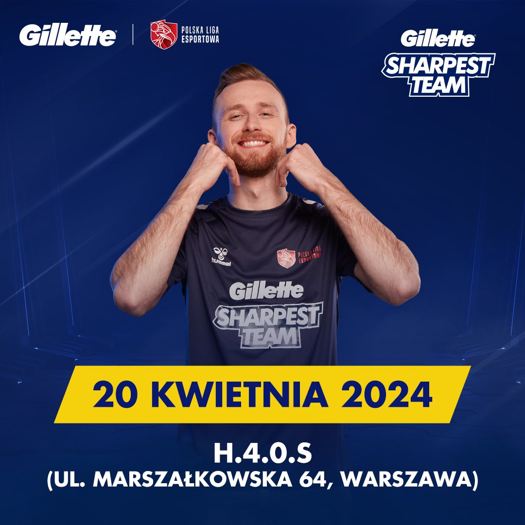 4⃣ DNI DO LANA! 🏆 Już 20 kwietnia odbędzie się pierwszy event Gillette Sharpest Team. 🔥 📍 Zapraszamy wszystkich o godz. 14:00 do @H40S_Warsaw - ul. Marszałkowska 64, Warszawa.