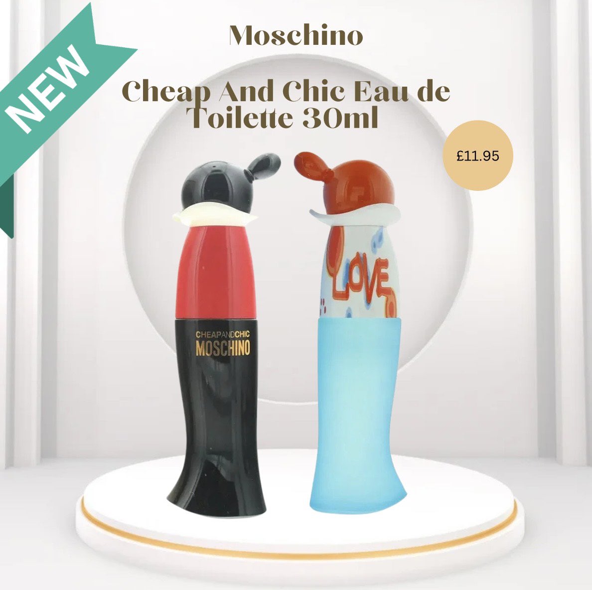 How cute are these Moschino Cheap And Chic perfumes! For just £11.95 these would make a fab present!🌼 Shop now thebeautystore.com #perfume #newarrivals #moschino #moschinoperfume #glam #deodorant #beauty #lipstick #cosmetics #eyelashes #smellgood #lips #lipgloss #eyeliner