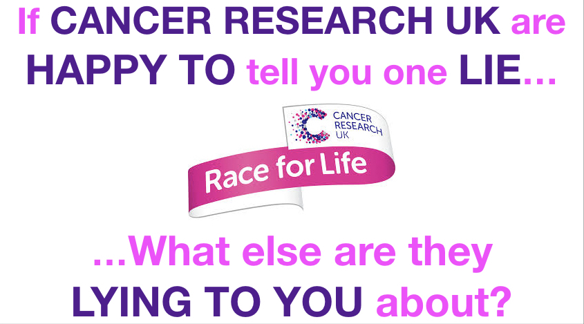 If @CR_UK happily lie to you about one thing, can you be sure that they aren't lying to you about other things too?

Full article here: ow.ly/jCi050KhQyR

#CancerResearchUK #Ethics #Honesty #Integrity #JimCowan #MichelleMitchell #Morals #RaceForLife
