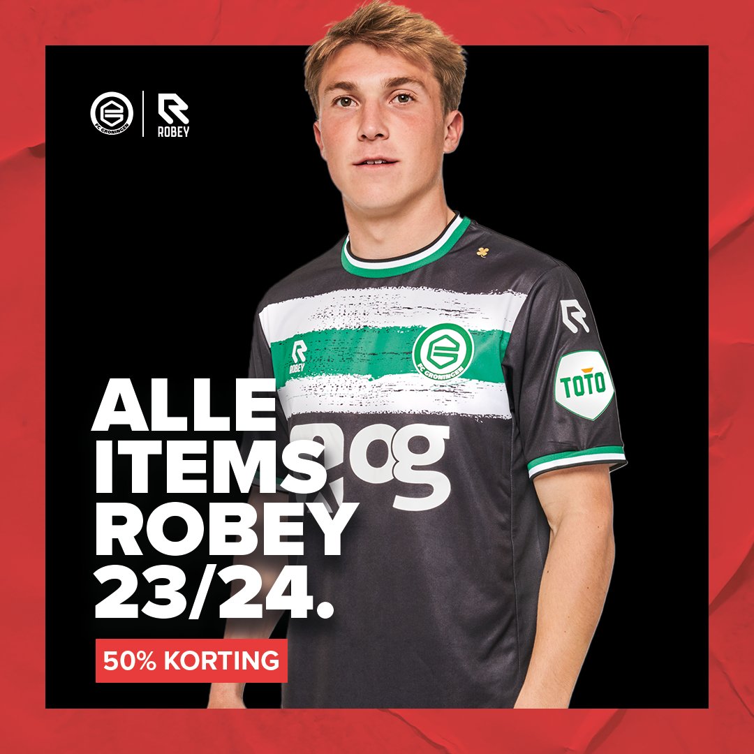 fcgroningen's tweet photo. Scoor vanaf nu alle Robey items met 𝟓𝟎% 𝐤𝐨𝐫𝐭𝐢𝐧𝐠! 😍

➡️ https://t.co/N2ZgBQbgec