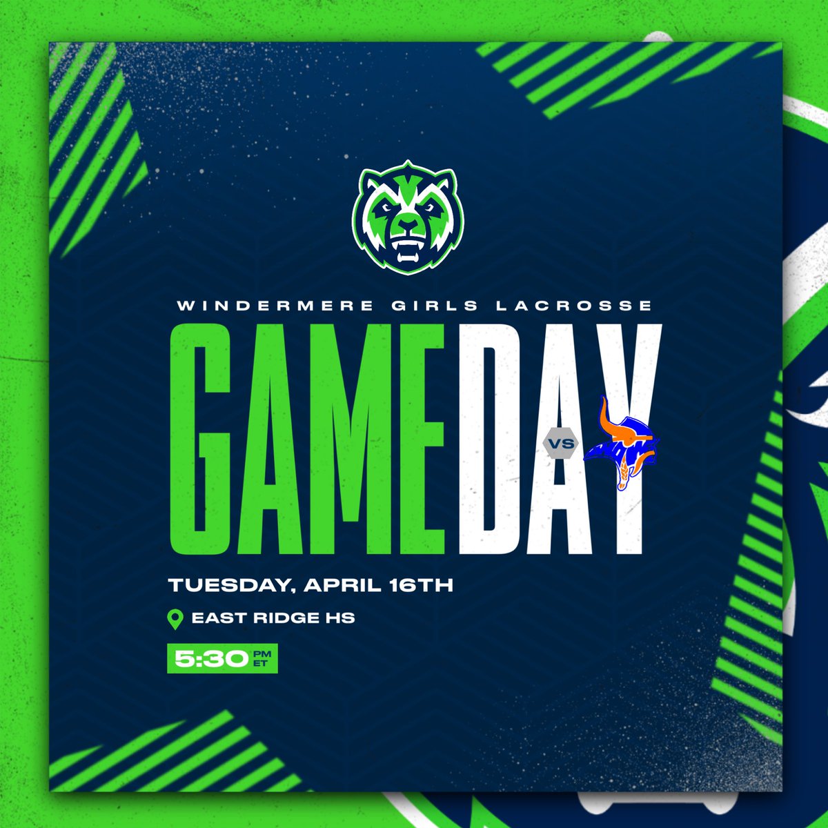 WindermereGLAX's tweet photo. 🚨DISTRICT SEMIS 🚨 

🆚 West Orange HS
🏟 at East Ridge HS
⏰ 5:30 PM

🟢 GO WOLVERINES 🟢 https://t.co/g6O4iEKa5F