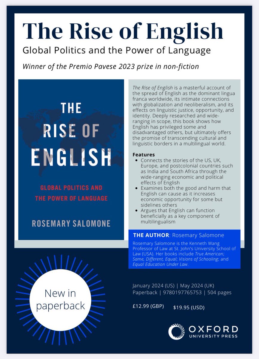 [Hybrid ICIS UCL] Delighted to confirm that Prof Rosemary Salomone from St. John's University School of Law (USA) will join our very own @TupasRuanni in our next public event at @IcisIOE @IOE_London More details (including Zoom login) in the flyer