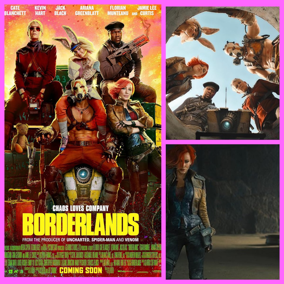 #MoviesAndSeriesBasedOnGames
#FilmX #TVX 
#Borderlands (2024)
Based on the best-selling videogame, this all-star action-adventure follows a ragtag team of misfits on a mission to save a missing girl who holds the key to unimaginable power.