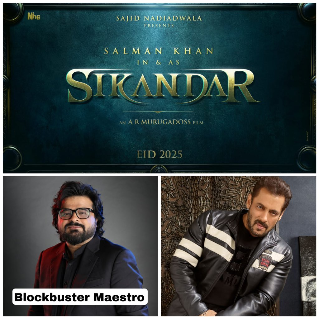 Blockbuster Maestro #PritamChakraborty as a music director of #SIKANDAR joining hands with the magical trio of @BeingSalmanKhan, #SajidNadiadwala, and @ARMurugados!

SIKANDAR coming to cinemas near you on EID 2025! 💥🔥👌

@NGEMovies @WardaNadiadwala #SikandarEid2025 #SalmanKhan