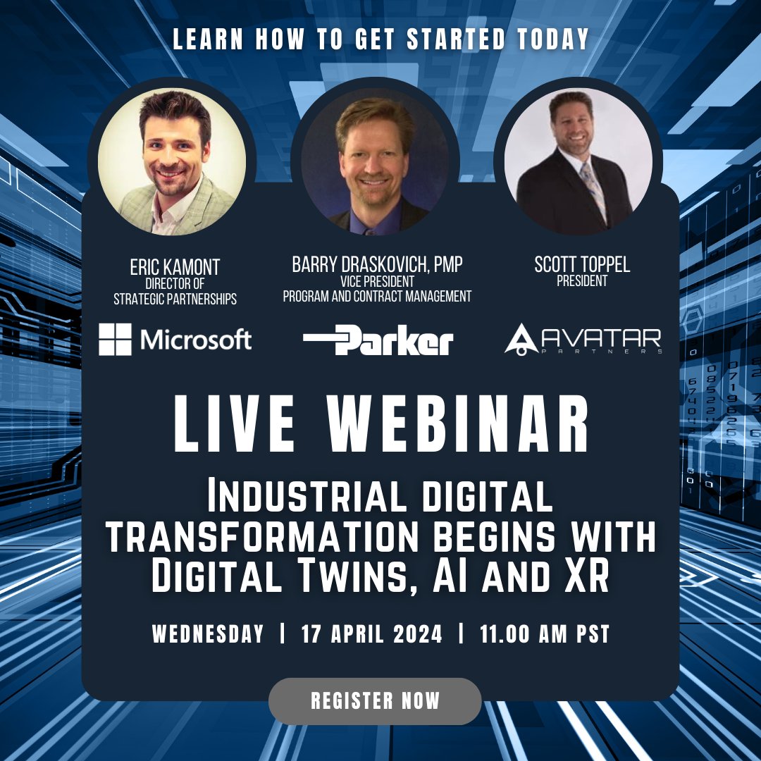 avatarpartners's tweet photo. #Digital Twins, #AI, and #XR get step by step guidance on how to transform product development life cycles, accelerate time to market, enhance profitability and improve quality #Digital Transformation

Register now: https://t.co/IaDUb4W3VO https://t.co/QUdcJCNAIC
