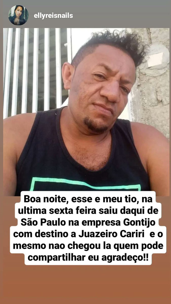 Ellynails2018's tweet photo. @bbb Quem poder me ajudar a compartilhar eu agradeço,esse é meu tio está desaparecido!!! https://t.co/JctLMtC8Mb