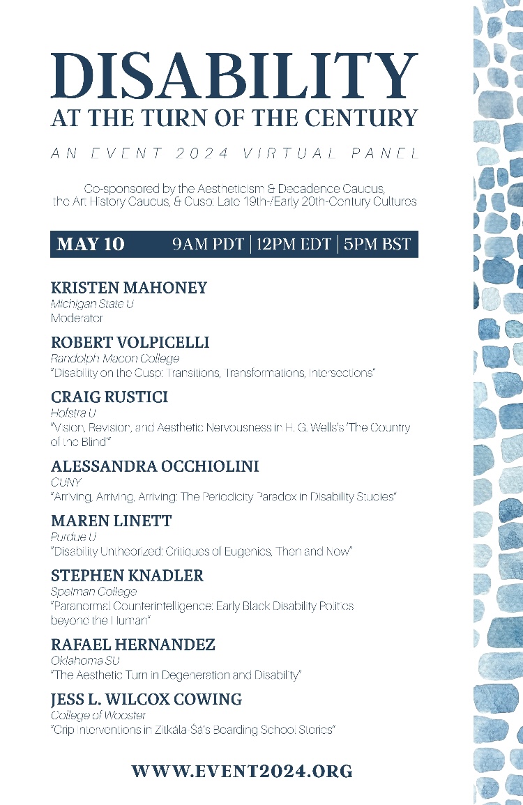 Join us for 'Disability at the Turn of the Century' @EventFlightless featuring contributors to Cusp's forthcoming essay cluster on disability incl @KristinMMahoney @cmrustici @AlessandraOkeyo Register here: event2024.org/registration/ @navsa @BAVS_UK @AusVicStudAssoc