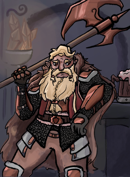 kanijame's tweet image. Our fighter from our Quodra #dnd campaign, Deadman!
@SanderRoli's grumpy ex-military mercenary.
He's gifted with the ability to hear Weaponsongs, and joined the forest trio on their trip to find a magic expert in the closest city.
(2022.)