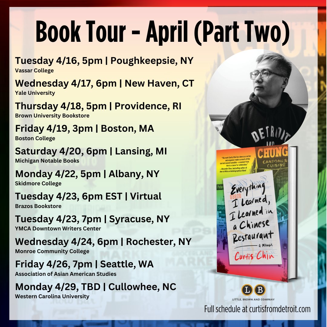 April continues on the East Coast, as well as a big award from @libraryofmichigan and one of my favorite conferences @asianamstudies in #Seattle. Hit me up if you want to hang out. @littlebrown