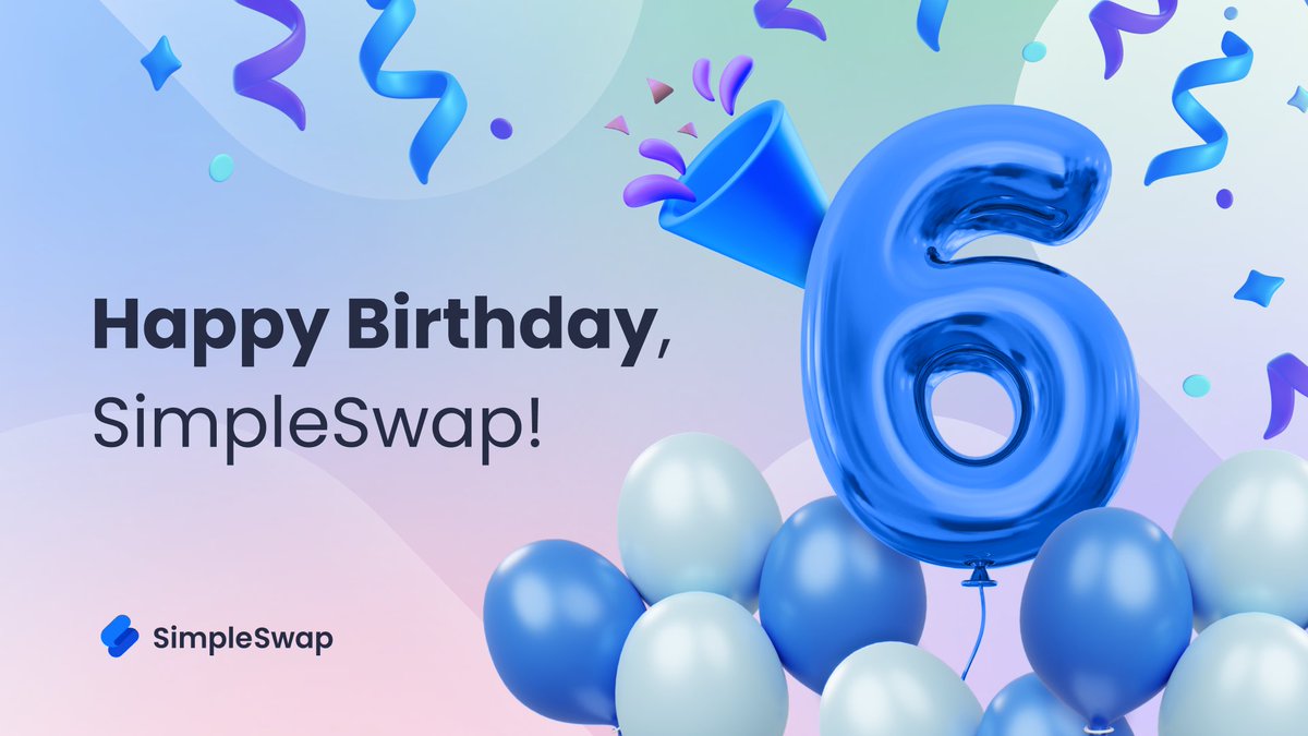 SimpleSwap_io's tweet image. 🎉🎈 Happy 6th Birthday, SimpleSwap! 🎂🥳

Six years ago, SimpleSwap set out on a mission to make cryptocurrency exchange simple, secure &amp;amp; accessible for everyone. Today, as we celebrate our 6th birthday, we&apos;re filled with gratitude for the incredible journey we&apos;ve had so far,…