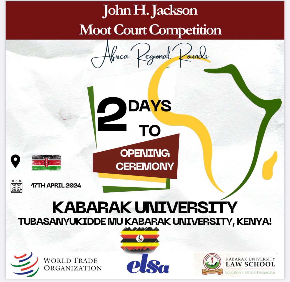 Only 2 days to the John H Jackson Moot Court Competition!🥳 Today we feature another competing country, Uganda!🇺🇬 Uganda is home to half of the world’s mountain gorilla population,found in Mgahinga Gorilla National Park and Bwindi Impenetrable Forest National Park!🇺🇬