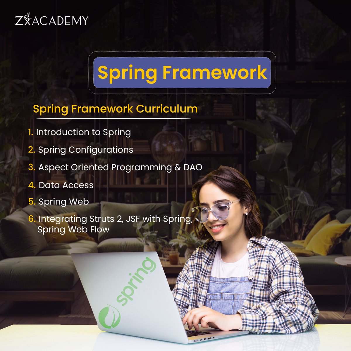 📷 Level Up Your Coding Skills with Zx Academy Spring Framework Training! 📷
#SpringFramework#introductiontospring#ZxAcademy#Java#Programming#SoftwareDevelopment#Training#BecomeADeveloper#LevelUpYourCareer#BoostYourSkills#RegisterNow#EnrollToday#DontMissOut#Hyderabad#India