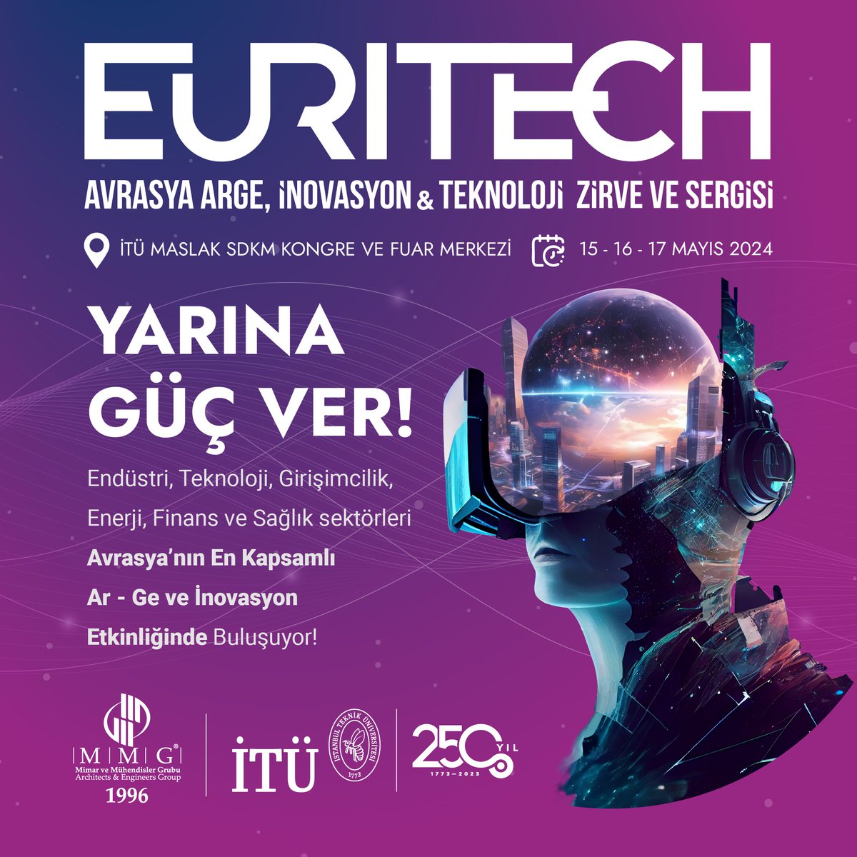 🚀 EURITECH Avrasya Ar-Ge, İnovasyon & Teknoloji Zirve ve Fuarı 2024 Geliyor! 🎟️ Ücretsiz kayıt için hemen tıklayın: bit.ly/euritech24kayit #Inovasyon #Teknoloji #ArGe #EurasiaSummit #Expo2024 #İstanbul #GeleceğinTeknolojileri #İnovasyonZirvesi