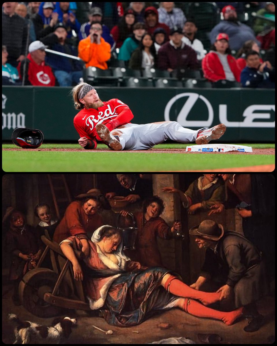 The Burial of the Sardine, by Goya, 1810s, Dance of the Almeh, by Jean-Léon Gérôme, 1863, and Wine is a Mocker, by Jan Steen, 1668-70, 📸s by @lindseywasson