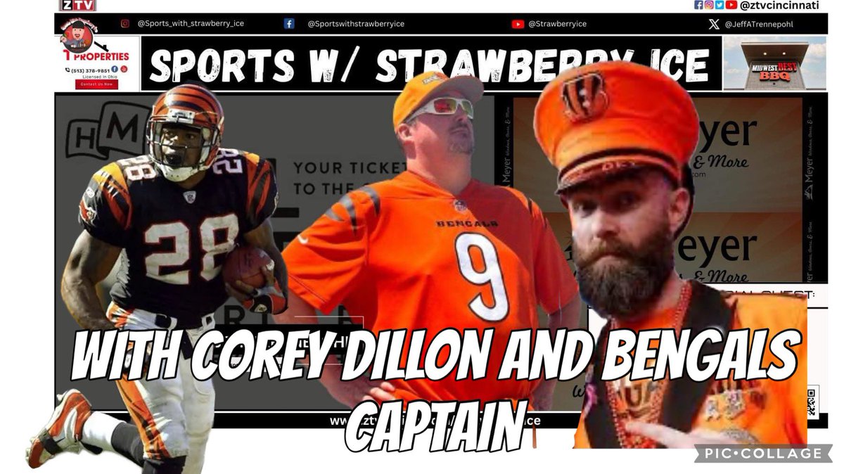 Big #Bengals show live today at 5:30. Join me and the Bengals greatest running back @coreydillon_28 And of course the Bengals SuperFan @BengalsCaptain to watch the show click on the link below 👇🏻 youtube.com/live/GRF01SAbk…
