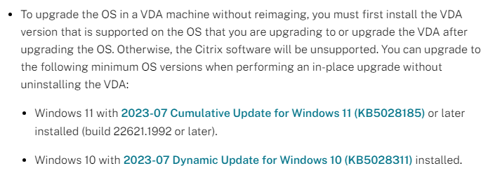 You can upgrade the OS versions when performing an in-place upgrade without uninstalling the Citrix VDA docs.citrix.com/en-us/citrix-v…