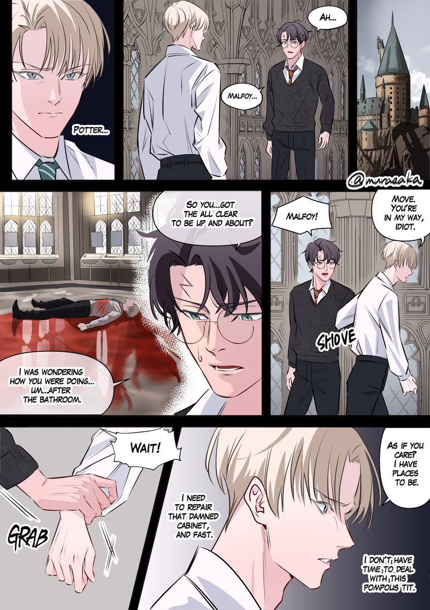 muraeaka's tweet photo. #Drarry #hpdm
Little story soon after Sectumsempra. https://t.co/nWEOeFYibi