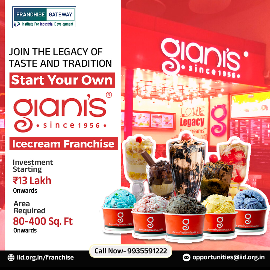 Dreaming of owning your own ice cream empire? Make it a reality with Giani's Icecream Franchise!  Join the sweetest success story and indulge your entrepreneurial spirit. #franchisegateway #gianisicecream #EntrepreneurialDreams #creamyclassics #sweetentrepreneurship