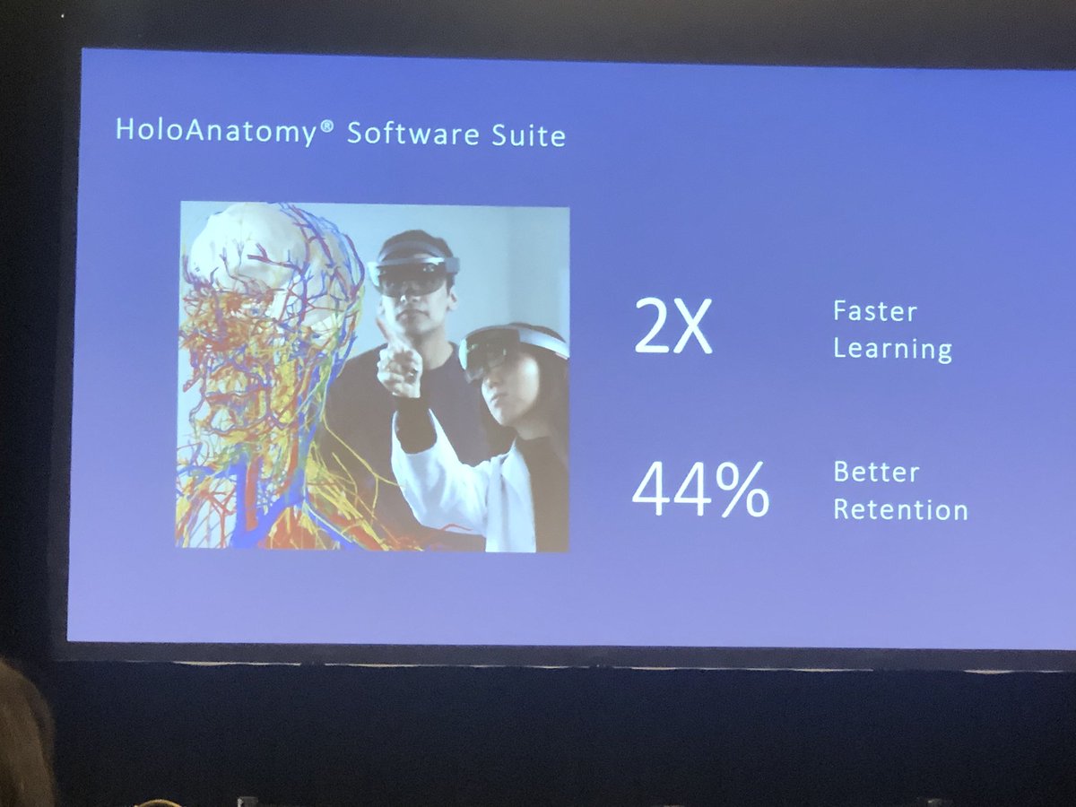 Dr. Mark Griswold of @cwru describes how his medical students learn anatomy through mixed reality. Shows data that it lead to 44% higher retention of information compared to standard learning techniques. Talk happening now at FDA sponsored Medical Extended Reality Summit in…