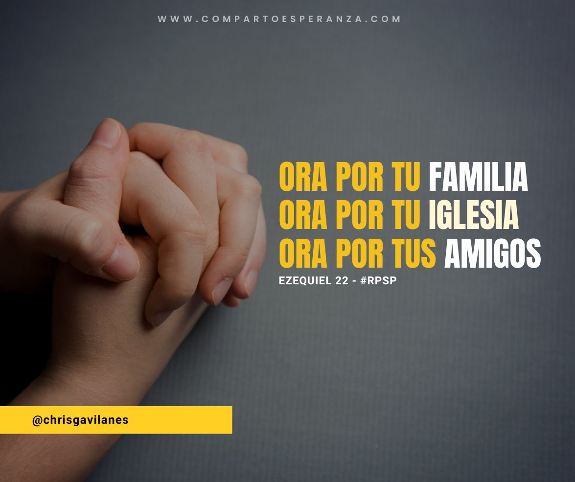 😀 Ezequiel 22 - #rpsp Cuando oro por otros, no solo estoy intercediendo por ellos, sino que también estoy erigiendo una barrera de protección a su alrededor. Mi oración actúa como un disuasivo para el enemigo ¡Construyamos juntos vallados unos por otros en oración!