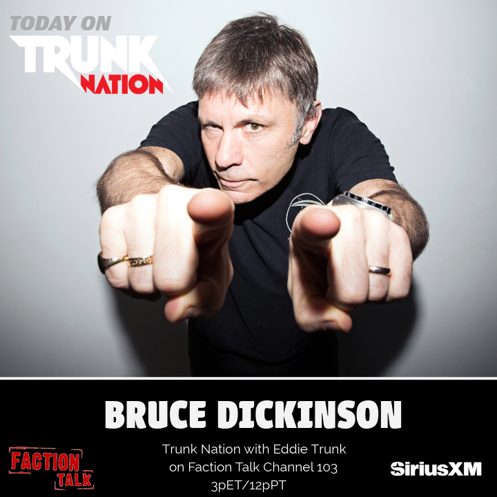 Today on #TrunkNation - @EddieTrunk talks to @IronMaiden's #BruceDickinson about his new solo album, #TheMandrakeProject, the accompanying comic, his upcoming gigs & more! Catch it on @factiontalkxl from 3-5pET or listen back anytime on the @SIRIUSXM app: siriusxm.com/trunknation