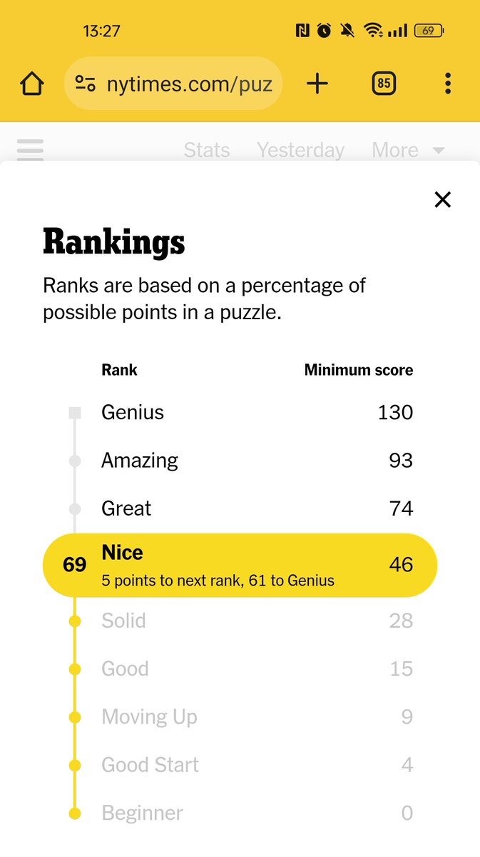 Just checking my spelling bee score for today