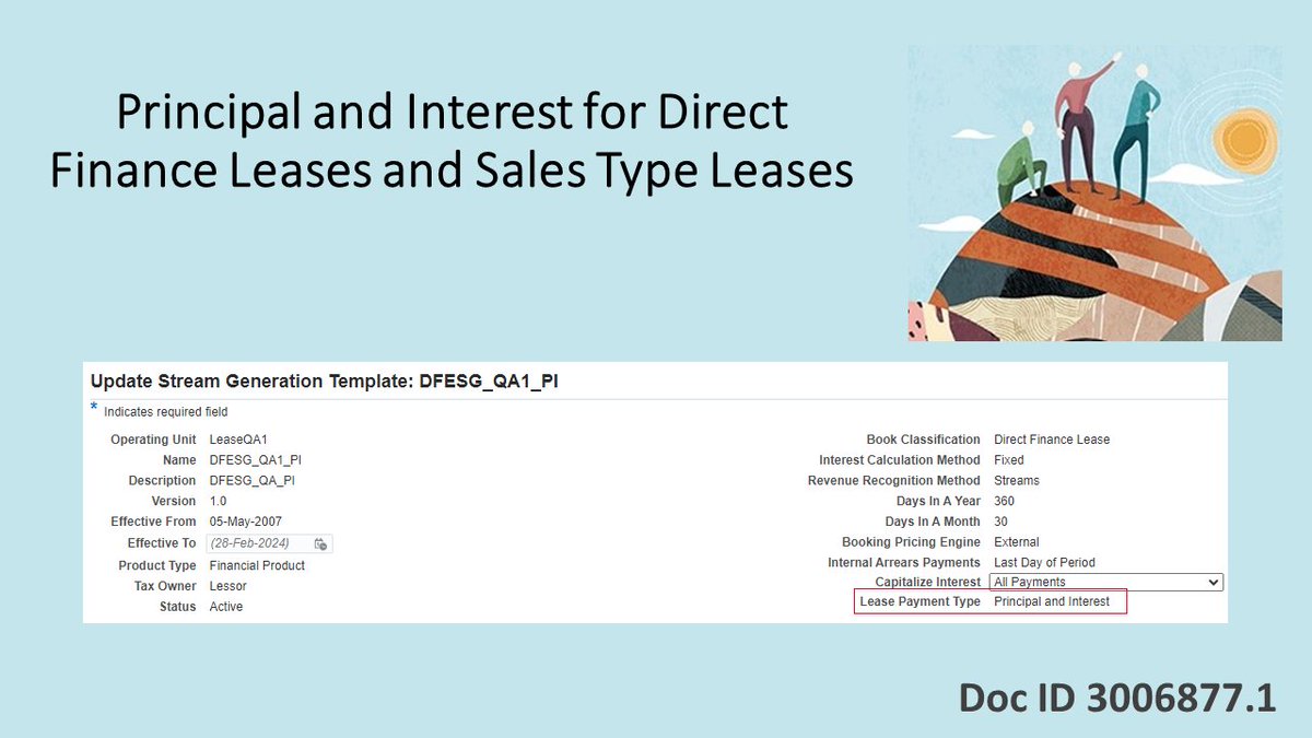 Oracle_EBS's tweet image. Principal and Interest for Direct Finance Leases and Sale Type Leases new in the Release 12.2 Unified Patch for #OracleEBS #OLFM. Get details in this new comprehensive document: Doc ID 3006877.1.social.ora.cl/6011whe1l