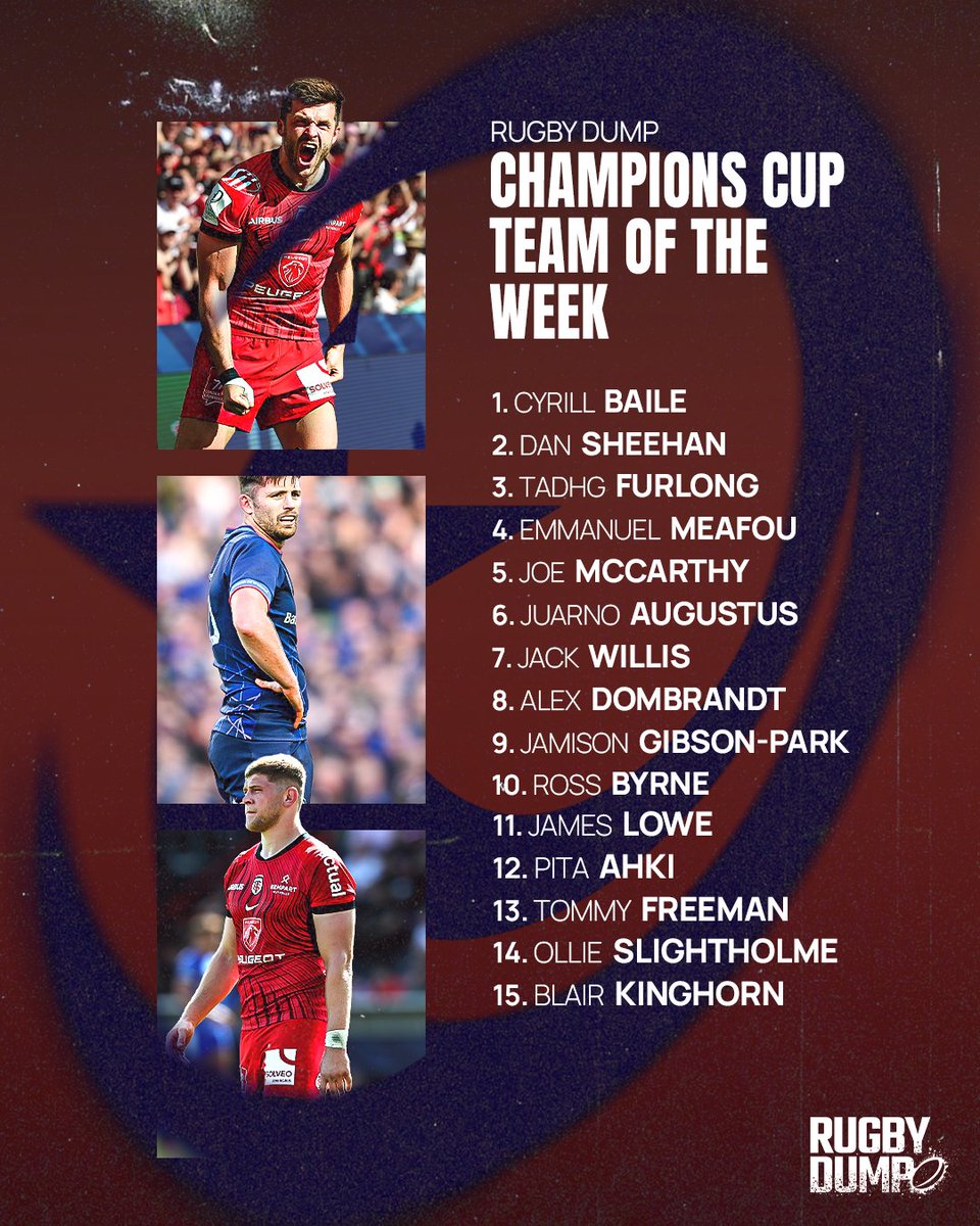 Another thrilling weekend of Champions Cup action 🏆 Let us know what you think of our Team of the Week 👇 #RugbyDump #InvestecChampionsCup #Rugby