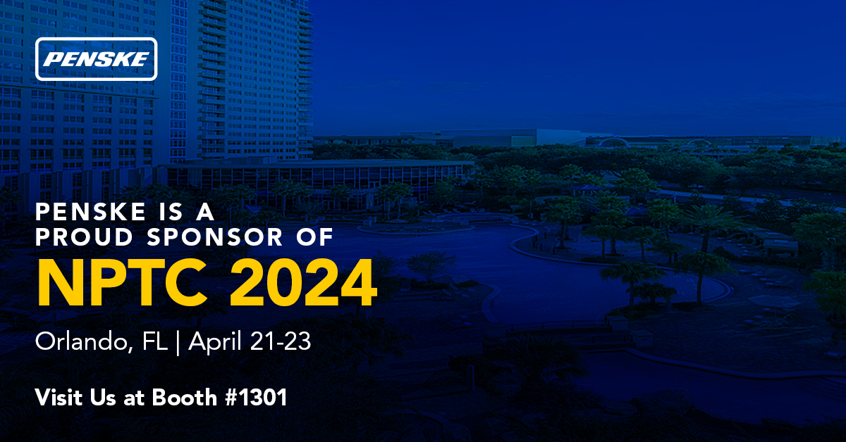 We are a proud sponsor of the @NPTC1939 Annual Conference and Exhibition, April 21-23 in Orlando. Visit us at booth 1301 to discuss your fleet needs. #Penske #trucking #NPTC2024