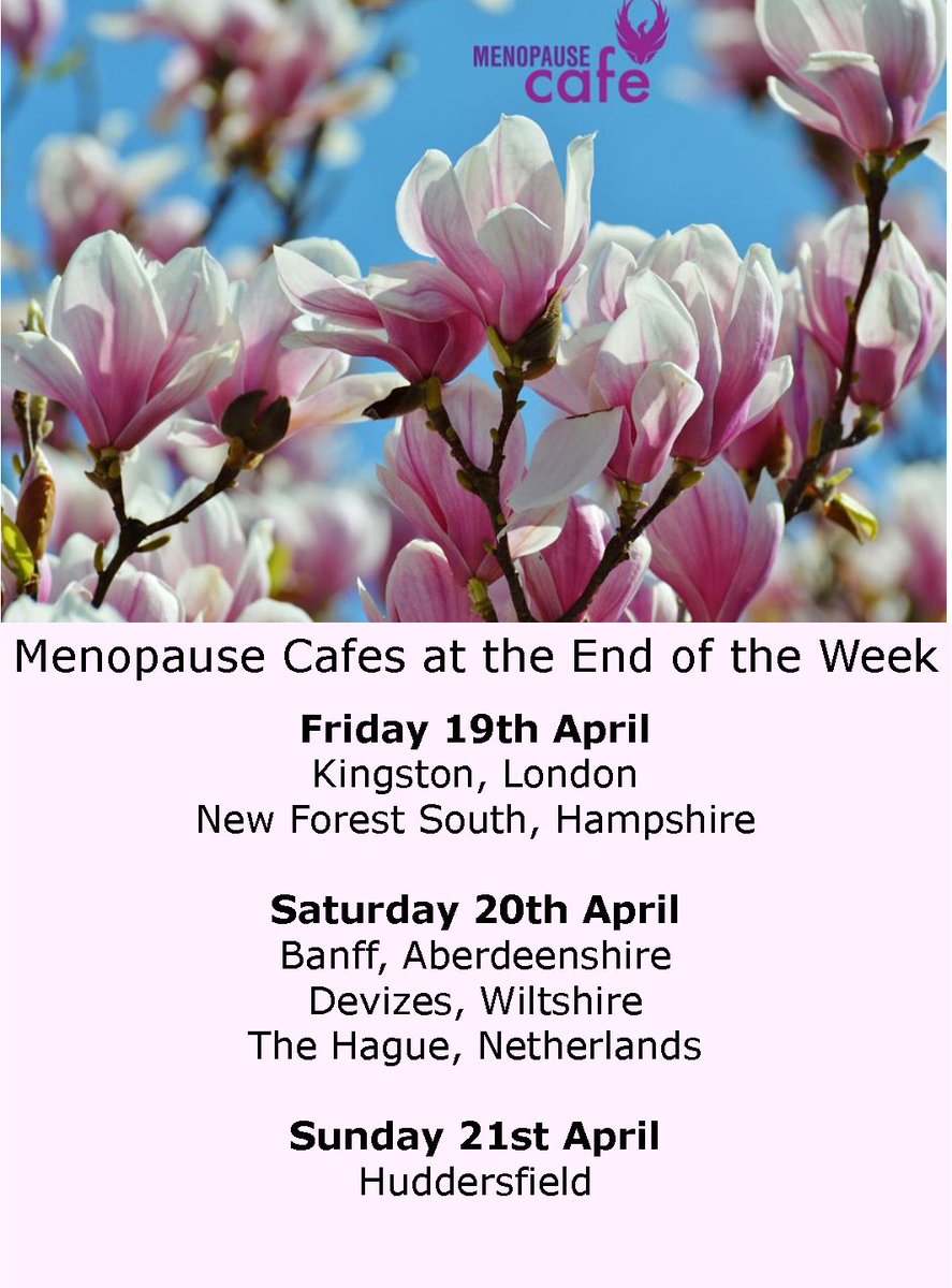 Menopause Cafes at the end of the week. Full details, how to book, timings and future dates can be found here: menopausecafe.net/events-calenda… #menopause #perimenopause #womenshealth