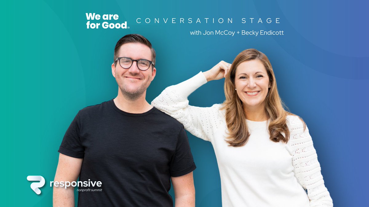 Join the Conversation Stage at the Responsive Nonprofit Summit, hosted by the team from We Are For Good!🎤 Get ready for engaging, thought-provoking insights & strategies to take your nonprofit to the next level. Save your seat for FREE to join us live on May 7-9th!