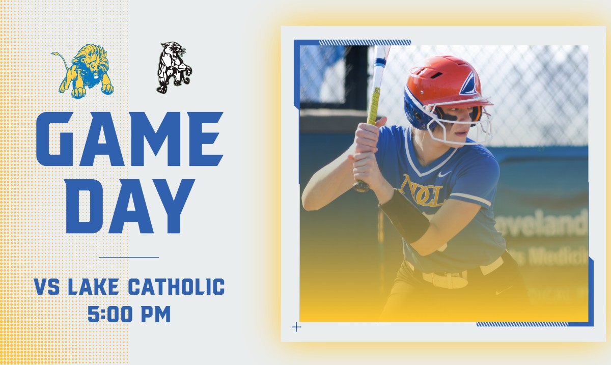 Good luck to Varsity Softball as they travel to Mentor to battle the Lake Catholic Cougars! First pitch will be thrown at 5:00 PM at Lake Catholic High School. Go Lions! #WeAreNDCL