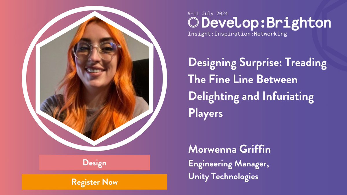 Morwenna Griffin from Unity Technologies will be joining us at Develop:Brighton 2024 as part of our Design track. Discover the art of designing surprise in storytelling from a true master. #DevelopConf