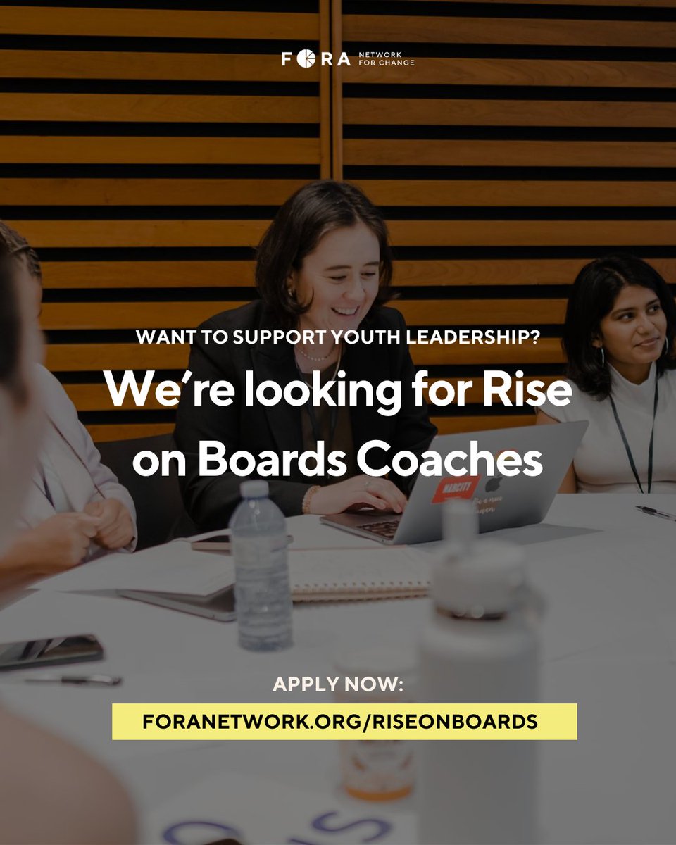 We’re looking for professionals with board governance and mentorship experience, to support and uplift the next generation of leaders! Learn more, share this with a friend who would be a great fit, or apply here: foranetwork.org/riseonboards