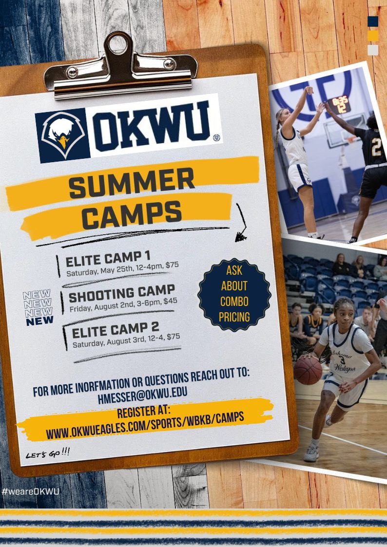 OKWUeagles_WBB's tweet photo. Join us this summer for our Elite Camps and a new shooting camp at the end of July as well. Reach out for combo pricing! https://t.co/pfj0Yx1dGg