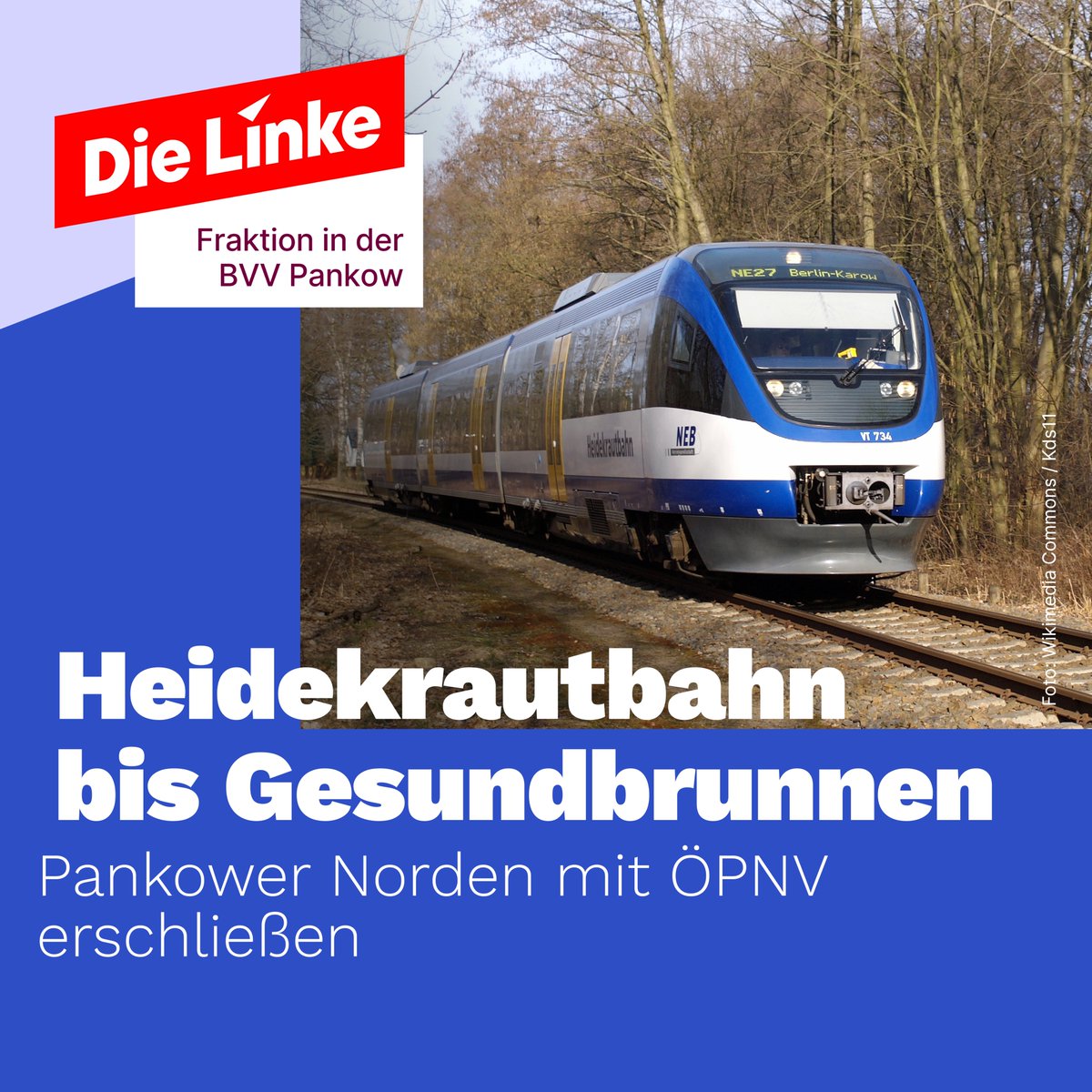 Die Wiederinbetriebnahme der Stammstrecke #Heidekrautbahn n. #Wilhelmruh &amp; Durchbindung an #Gesundbrunnen ist längst beschlossene Sache. Trotzdem verzögert sie sich. Wir fordern, dass die #BVVPankow das „öffentliche Interesse“ feststellt, damit endlich (Heidekraut-)bahnfrei ist!