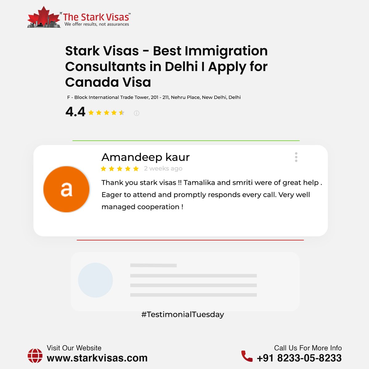 Congratulations to Amandeep Kaur on her journey to Canada! 

Your achievement in obtaining Permanent Residency is truly inspiring. 

#CanadaPR #Congratulations #ClientFeedback #HappyClient #TuesdayTestimonial #VisaSuccess #CanadaImmigration #StarkVisas #TheStarkVisas