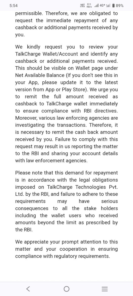nksaini19's tweet image. @RBI  @TheLallantop @TechnicalGuruji @BhajanlalBjp 
@TalkCharge Is Done A Big Wallet Scam Of 500 CR Or More Then And Thousands Of Peoples Added Thousands &amp;amp; Lakhs Rupees. Now Talkcharge Spread Fake RBI Notice. 
And Talkcharge Demanding Repayment Of Cashback .