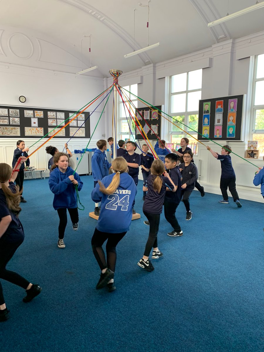 Our Maypole Day preparations are well underway in school today. We are looking forward to sharing our wonderful traditions with some very special visitors on Friday 💙 <a href="/CoalRace/">Gawthorpe Maypole & World Coal Carry Championships</a>