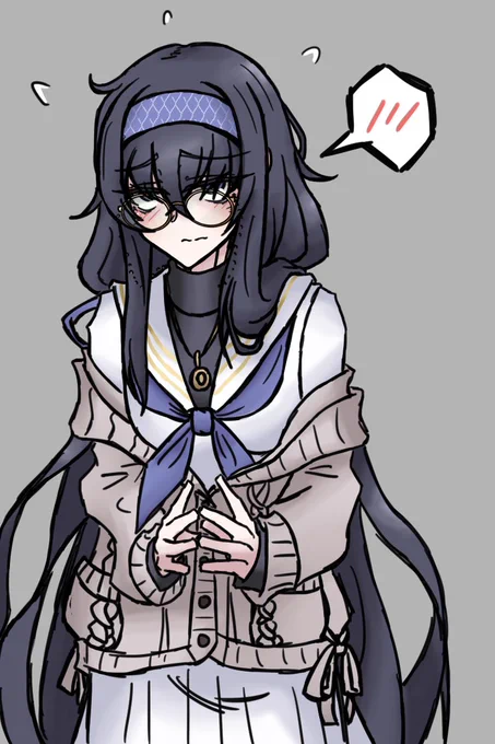 これは数年前に描いたウイです。当然のようにヘイローを描いていません。かわいいですね。 