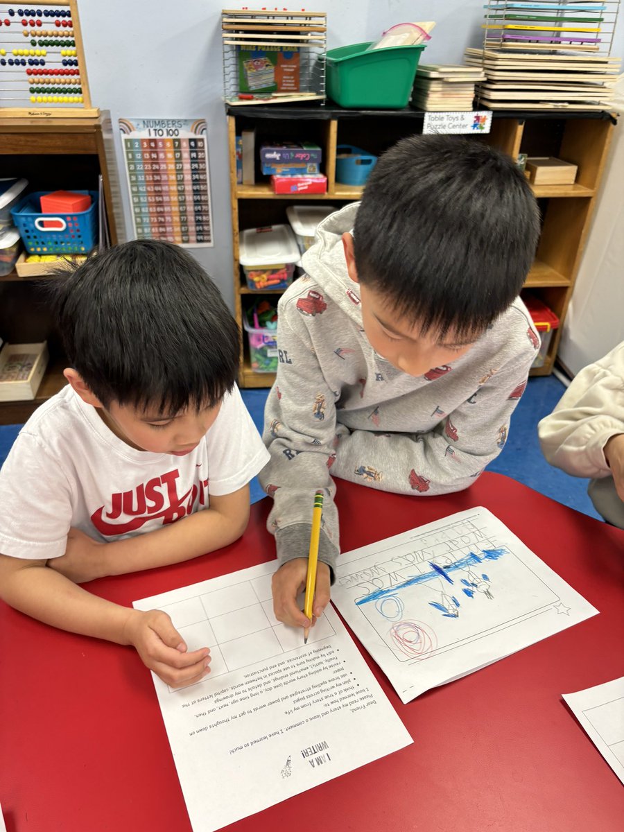 Kindergartners share a piece of their hearts as they read their true stories to Mrs. D’Astolfo’s 4th graders during a writing celebration! @SearingtownK5