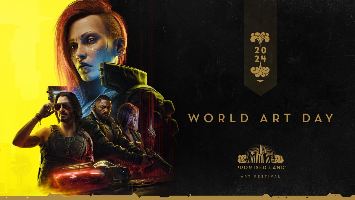 Cyberpunk 2077 (@cyberpunkgame) on Twitter photo 🎨 Yesterday we celebrated World Art Day! 🎨
We’d love to see your works inspired by #Cyberpunk2077, chooms! Please share them in the comments or submit via cdpred.ly/AAY.
And if you’d like to take your art to the next level, check out <a href="/PromisedLandAF/">Art For All by Promised Land Art Festival</a> — an event 🎨 Yesterday we celebrated World Art Day! 🎨
We’d love to see your works inspired by #Cyberpunk2077, chooms! Please share them in the comments or submit via cdpred.ly/AAY.
And if you’d like to take your art to the next level, check out <a href="/PromisedLandAF/">Art For All by Promised Land Art Festival</a> — an event