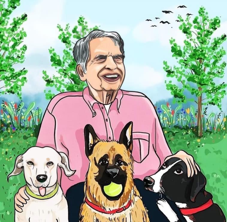 Best picture today on internet Shri #RatanTata Sir @RNTata2000 #doglover