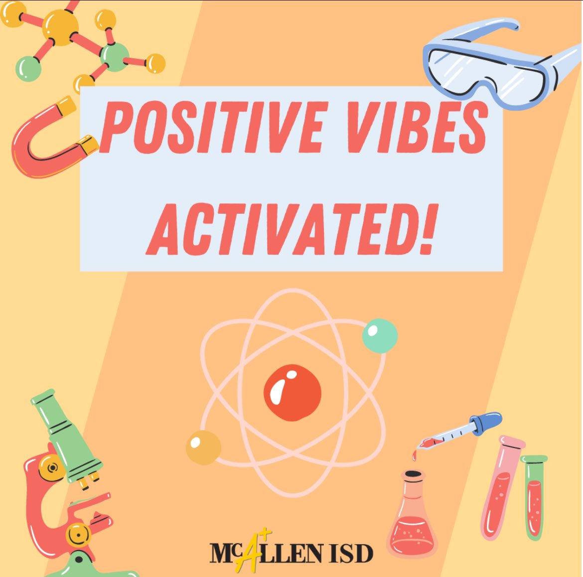 Nothing but positive vibes and STAAR power for all our 5th & 8th grade students taking the Science exam today! #becausescience #yougotthis #noluckneeded 💪🏻🧠👩🏻‍🔬 @McAllenISD